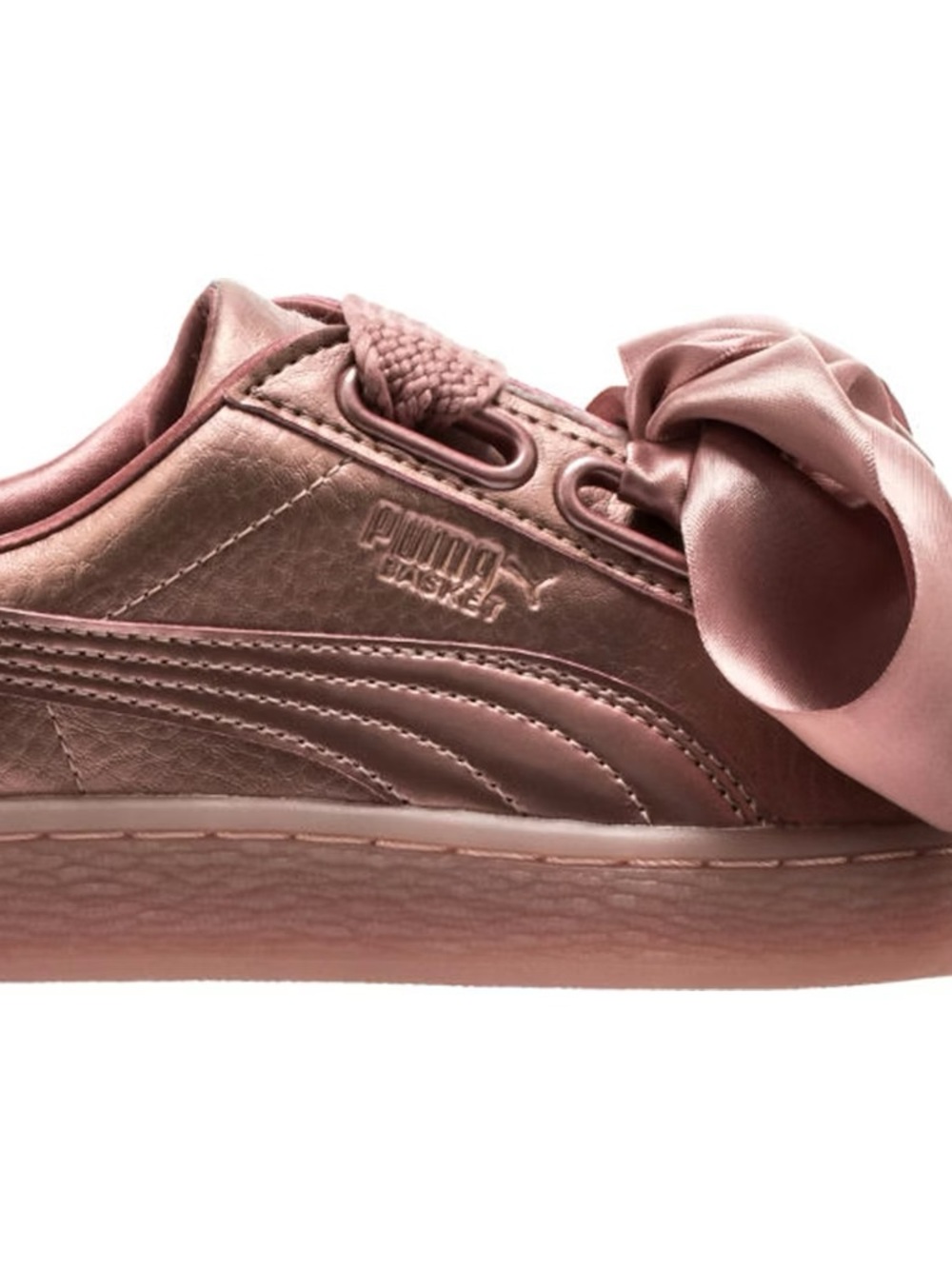 Puma Women's Metallic Rose Pink Ribbon-Accent Sneakers